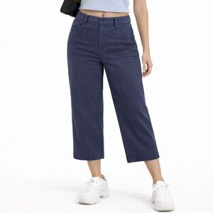 Madewell Emmett wide-leg crop pants women’s size 28• Navy blue